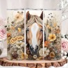 Customizable "Flower Horse" insulated tumbler